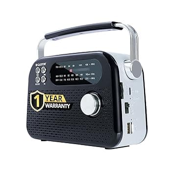 CASTOR iBELL FM820BT Portable FM Radio with Bluetooth Speaker, Rechargeable Battery, USB SD MP3 Player & Dynamic Speaker 3 Band, Black