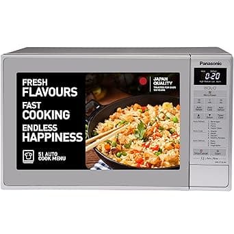 Panasonic 20L Solo Microwave Oven (NN-ST26JMFDG, Silver, 51 Auto Menus)